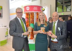 Steven van Paassen, Vera van Hoondert and Jan Doldersum. Rijk Zwaan presents at Fruit Logistica Sn!b. Sn!b is the marketing concept for their snack vegetables.